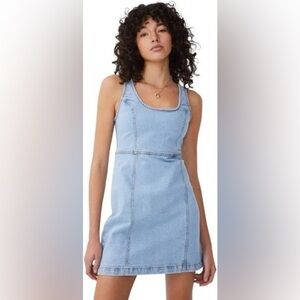 COTTON ON light denim mini dress never worn, size small